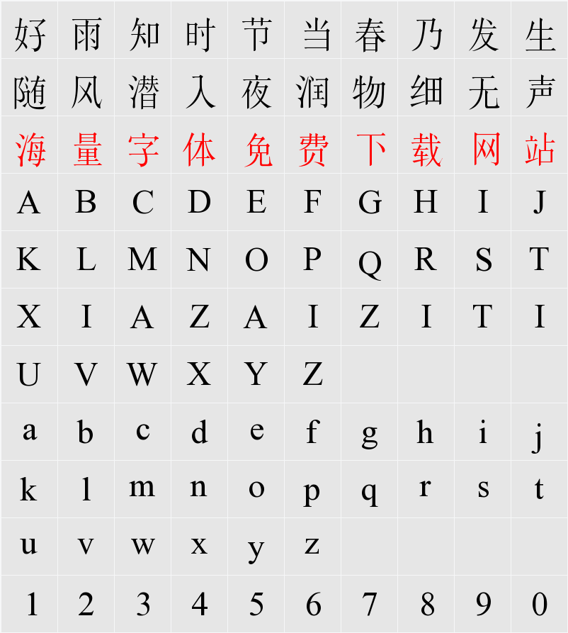 Nom Na Tong 字符映射表