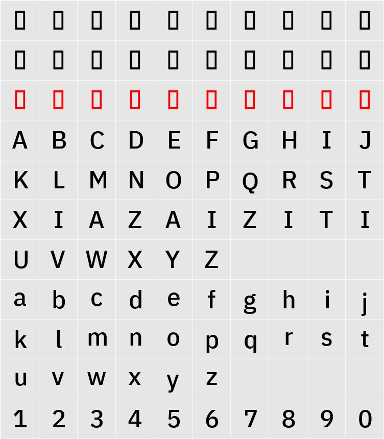 IBM Plex Sans Devanagari Medm 字符映射表