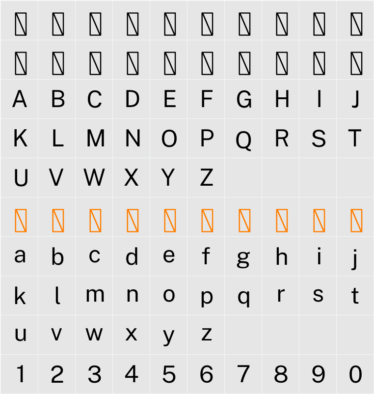 Public Sans 字符映射表