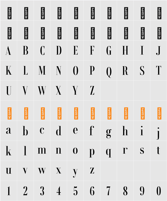 Rondal Semibold 字符映射表