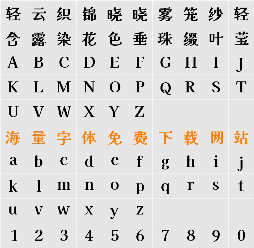 SyaoranThenKhung 字符映射表