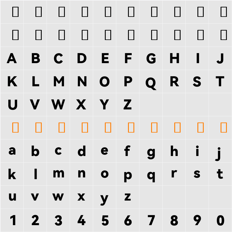 HarmonyOS Sans Black 字符映射表