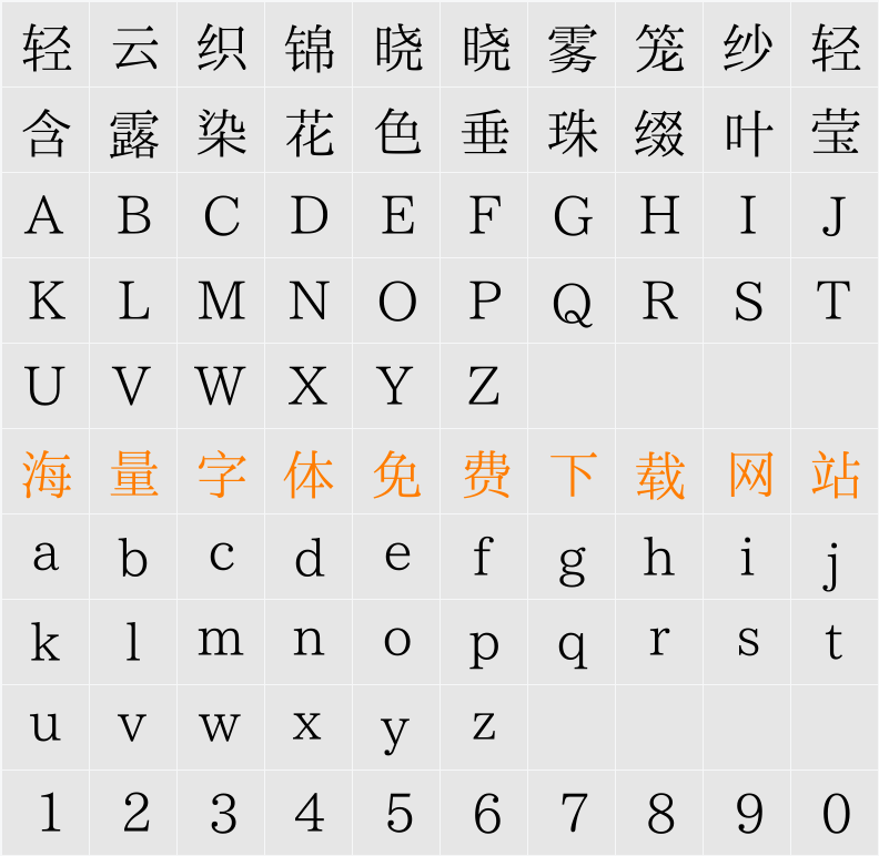 Study Ming CN 字符映射表