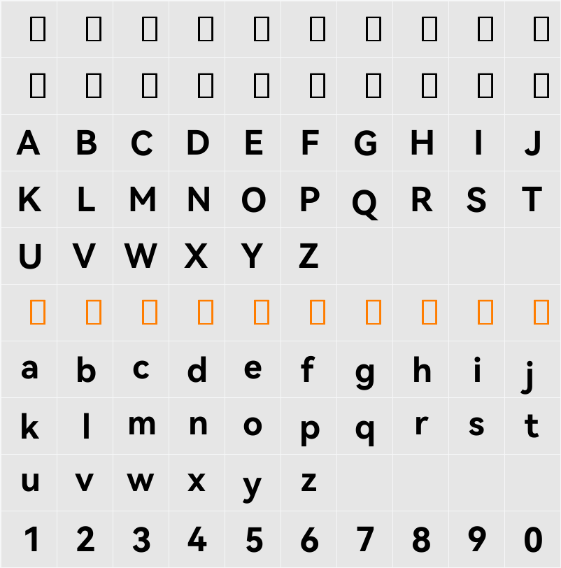 HarmonyOS Sans 字符映射表