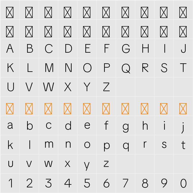 TikTok Sans Display Dark Light 字符映射表