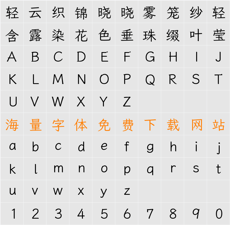 ChisugaShotai 字符映射表