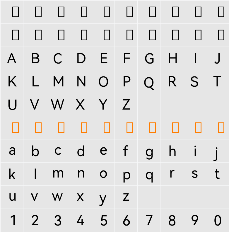 HarmonyOS Sans 字符映射表