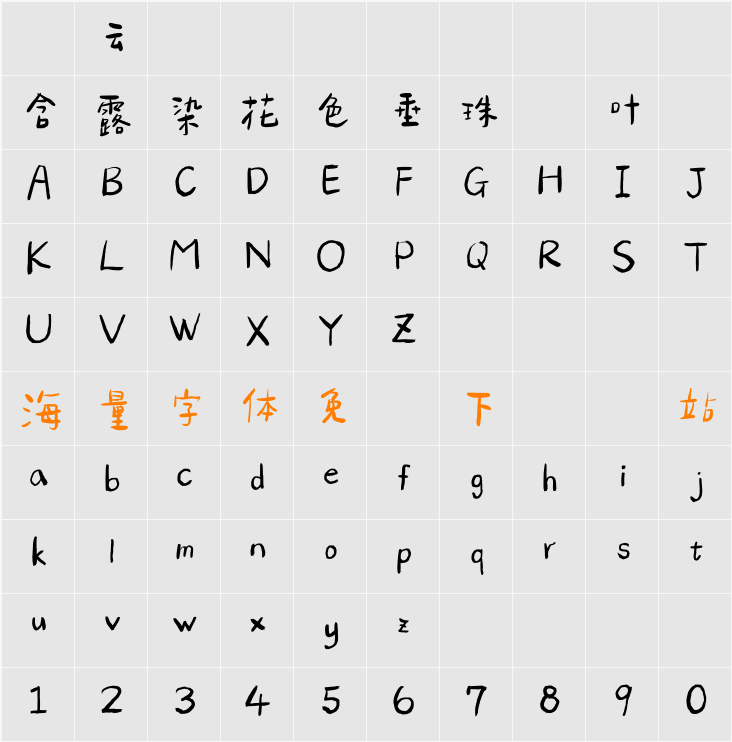 StarPanda Kids (Beta2.0) 字符映射表