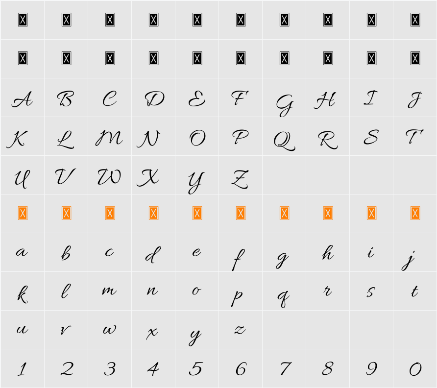 Allura 字符映射表