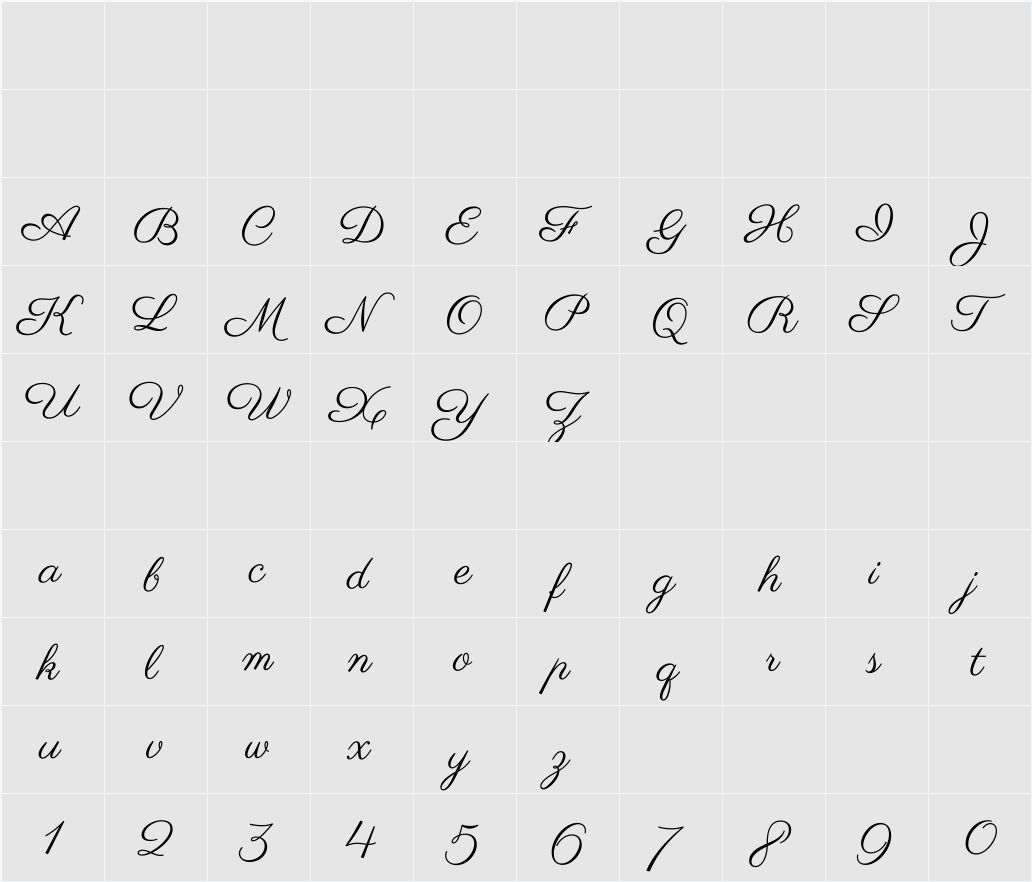 Parisienne 字符映射表